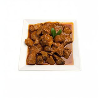 Carne en salsa de almendras. Para calentar