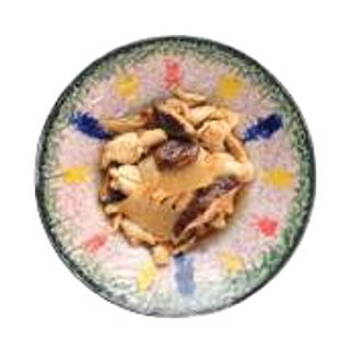 Pollo con bambù e funghi