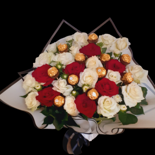 Bouquet de fleurs +chocolat 