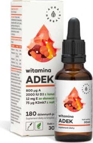 Witamina A+D3+E+K2MK7 krople 30ml Aura Herbals