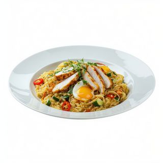 Fideos arroz con pollo (soja-contiene gluten-huevo)