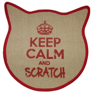 WOUAPY Grebalica za mačke Keep Calm, prostirka, oblik mačje glave,Crvena,43x43cm (KOD SAS216297RGE)