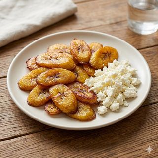 Ración De Tajadas Amarillas Con Queso Blanco