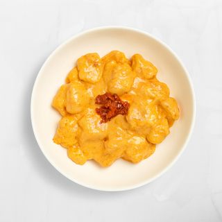 Njoki od buče s lisičkama s kremom od patliđana