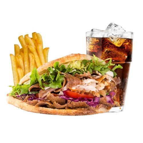 Oferta 4 kebabs + patatas +Pepsi botella 2L.