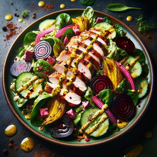 Salată cu piept de pui marinat in ayran