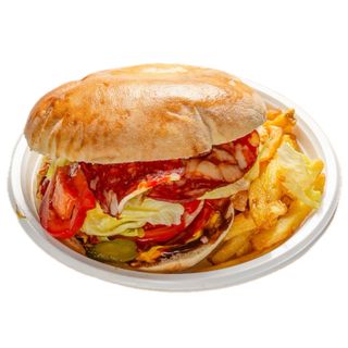 Хрупкав сандвич със селектирани пикантни сицилиански колбаси