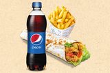 Kebab chicken fingers + cartofi pai + Pepsi