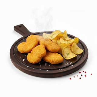 Nuggets de pui cu chipsuri de cartofi