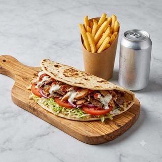 Piadina kebab + patatine + bevanda