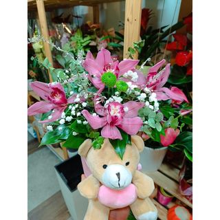 Cilindar meda i roze orhideje 