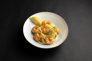 Սպագետի մանրածովախեցգետնով