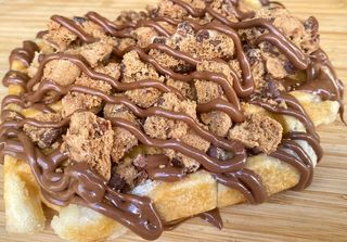 Gofre amb xocolata i cookies