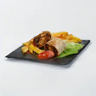 Meniu Burrito,cartofi, sos inclus