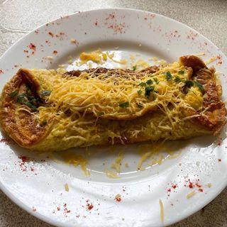 Омлет з сиром і грибами 