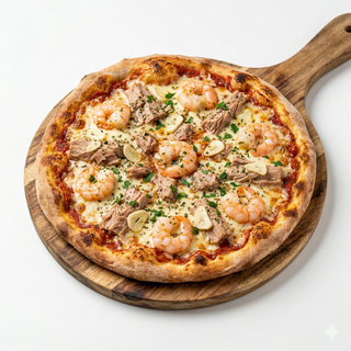Pizza De Atún Y Gambas (Mediana)