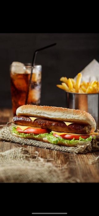 Sandwich Saucisses De Foie avec frites