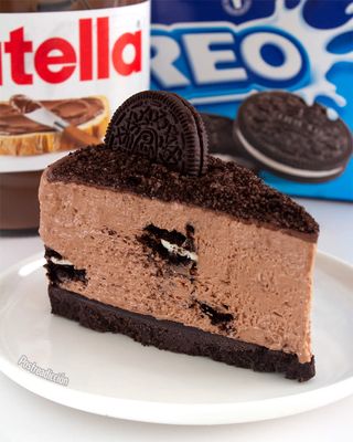 Cheesecake con Nutella y Oreo