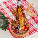 მწვადის ასორტი (4 შამფური-მწყერი, ხბო, ღორი, ქათამი)