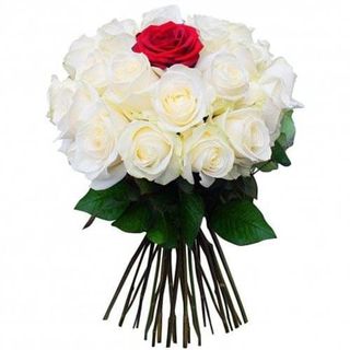 Bouquet 18  Roses Blanche 1 Rouge