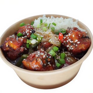 Veg Manchurian + Rice