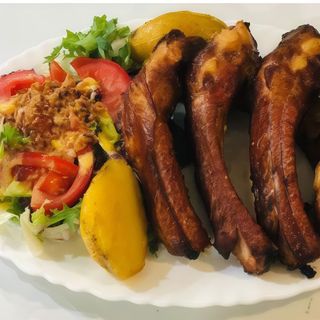 costilla ahumada con maduro