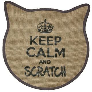 WOUAPY Grebalica za mačke Keep Calm, prostirka, oblik mačje glave, Siva, 43x43cm (KOD SAS216297GRI)