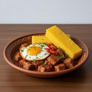 Tochitura de porc cu mamaliguta