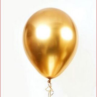 ოქროსფერი ქრომირებული ლატექსის ბუშტი ჰელიუმით