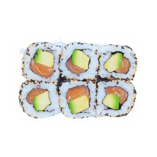 uramaki salmón, aguacate y pepino, bandeja (6 uds.)