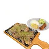 churrasco a la plancha con maduro frito