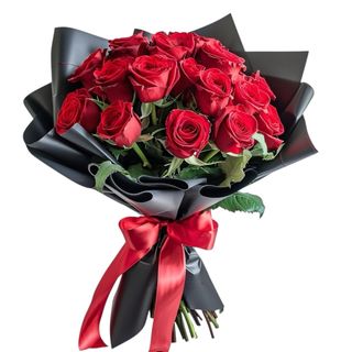   5 CZERWONYCH UDEKOROWANYCH RÓŻ 