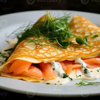 Crêpe au Saumon Fumé et Fromage Blanc