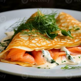 Crêpe au Saumon Fumé et Fromage Blanc