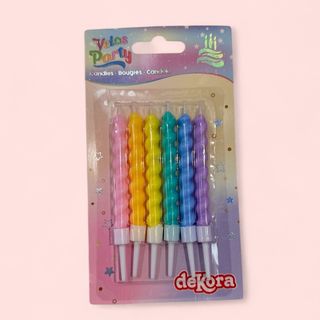 Velas onduladas de colores 