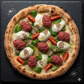 Pizza tartare e tartufo