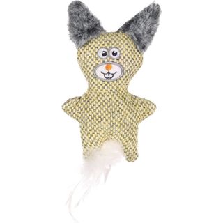 FLAMINGO Igračka za mačke Zec, s catnipom i perjem, Žuti, 9x3x19cm (KOD FLA561488)