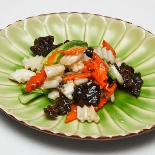 #35 Tres verduras estilo “wok”( ñame ,setas chinas y lechugas china)