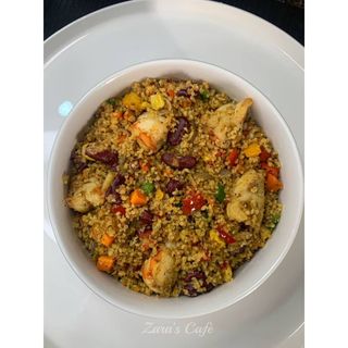 Chicken stir fried couscous