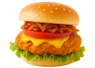 HFC Fried Onion Cheese Burger