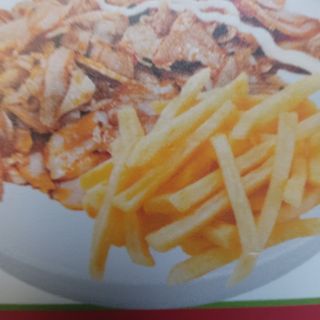 Pita solo carne patatas fritas dentro