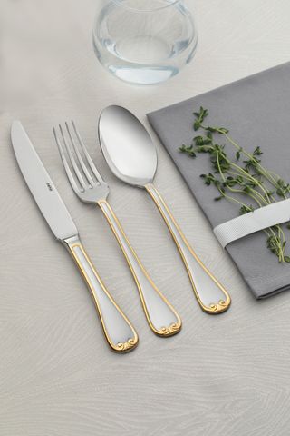 Set tacamuri 36 colectia Monaco,  piese otel inoxidabil aurit