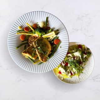 Sandacz z pomidorowym risotto