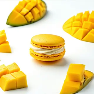Macarons cu ganache de mango