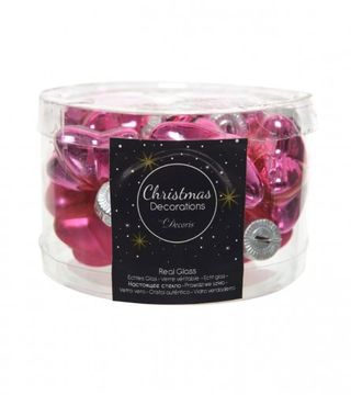 (209331) Ukras za jelku stakleni zvjezdica 2x4,5x4cm flashingpink 12/1 12236