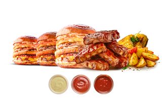 КОМБО ДАБЛ БУРГЕРИ ТА РЕБРА, ХL