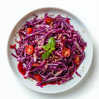 Salată de varză roşie călită cu zmerură