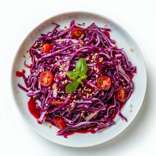 Salată de varză roşie călită cu zmerură