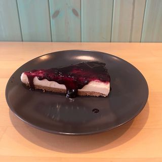 Cheesecake con mermelada de arándanos 