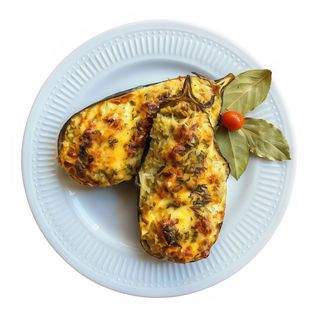 Calabacín  gratinado relleno de carné